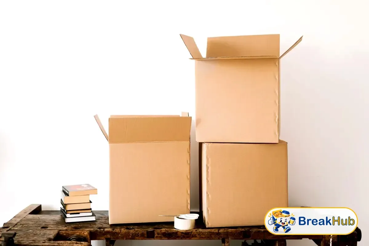 Bakery boxes stacked on a table (illustration)